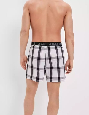 Shorts De Bain American Eagle AEO Plaid Stretch Blanche Homme | PEP-30500610